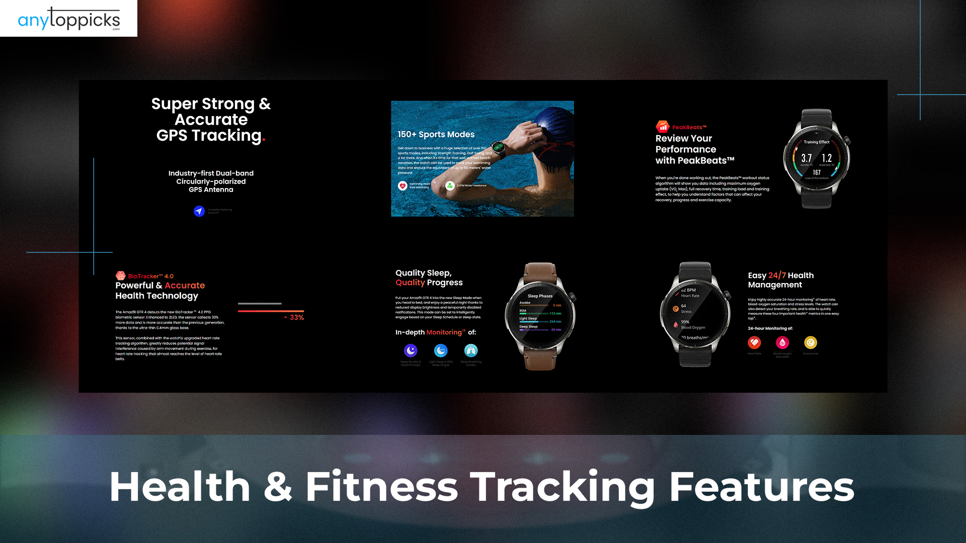 Amazfit GTR 4 Health and Fitness Tracking feature