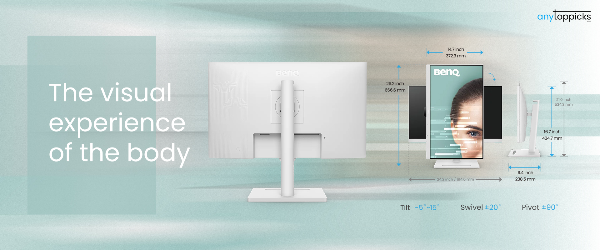 The visual experience of the body of this vertical monitor for coding