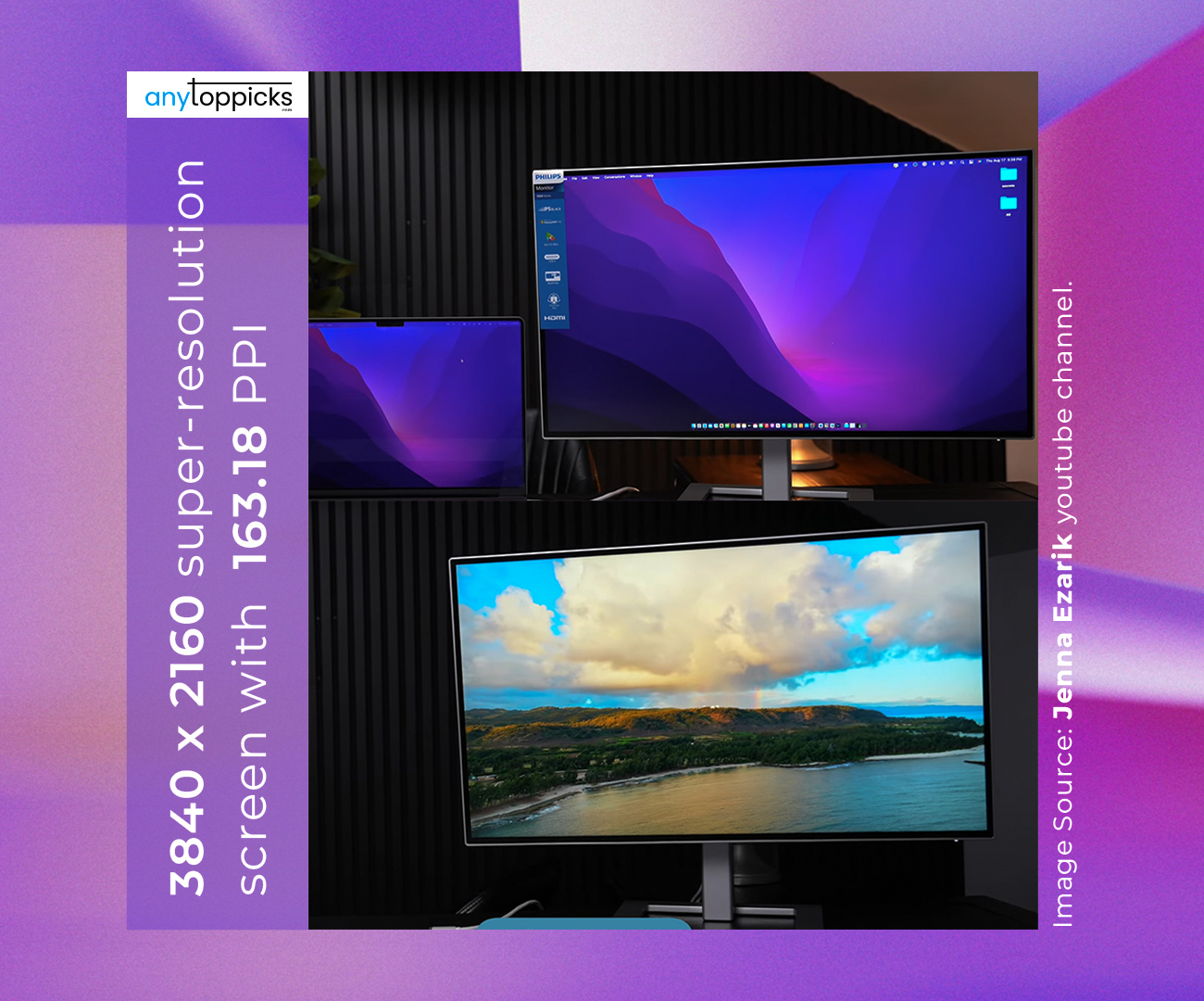 Display of this 4k monitor for photo editing & content creation